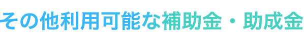 その他利用可能な補助金・助成金